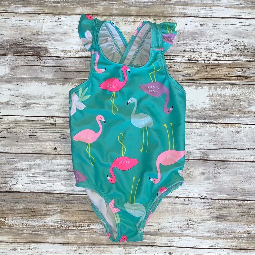 3/$15🌟Carter’s One Piece Flamingo Print bathing suit size 12M